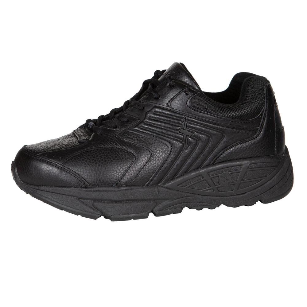 NEW XELERO women's matrix leather running shoes - extra wide in black/charcoal